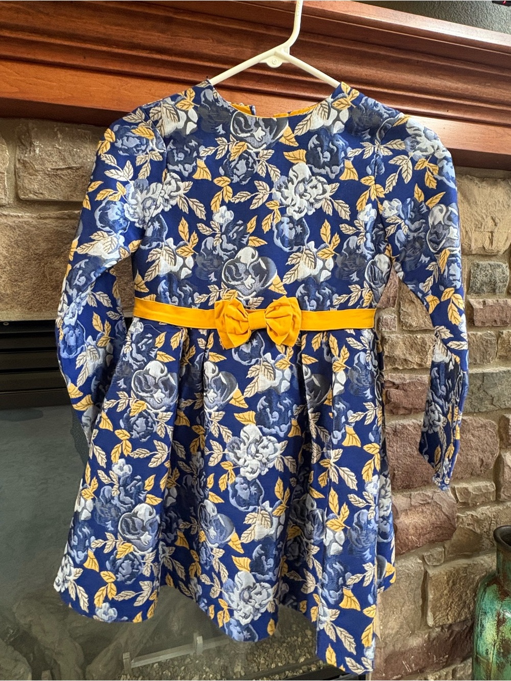 Tutto Piccolo Jacquard Floral with Bow Dress
